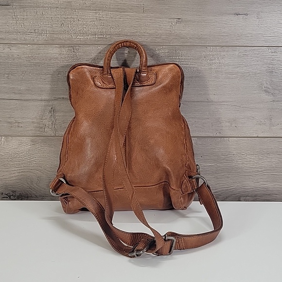 Vilenca Holland for Anthropologie Cognac Brown Woven Leather Backpack main image 8